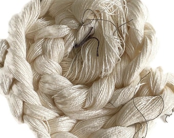 Pre-wound weaving warps, 5/2 rayon from bamboo, undyed, in multiple lengths and ends