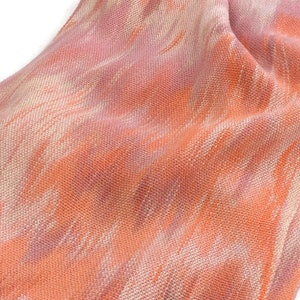 Hand-dyed, handwoven, Tencel, fringed scarf in shades of pink, peach, cream, and orange TFS25 image 5