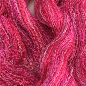 Hand-dyed, cotton and rayon, boucle, 2-ply, in shades of pink and lavender 038 image 5