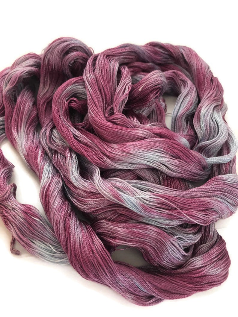 Hand-dyed red purple 300 ends 4 yards long in shades of light blue pre-wound weaving warp 82 tencel and lavender