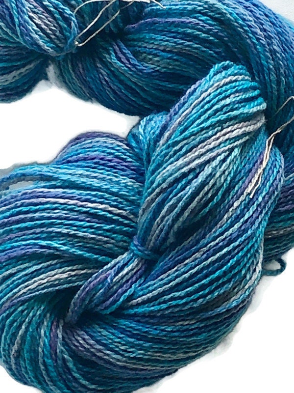 Cotton Yarn in Shades of Blues, Peaches and Cream, Variegated Blue Cotton  Yarn, Denim Cotton Yarn 