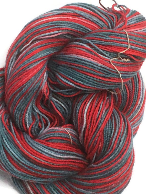 Hand-dyed, cotton and rayon, boucle yarn, 200 yard skeins, in