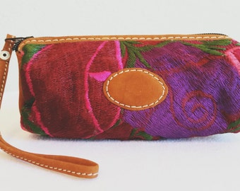 Clutch—Handmade Leather and Hand Embroidered
