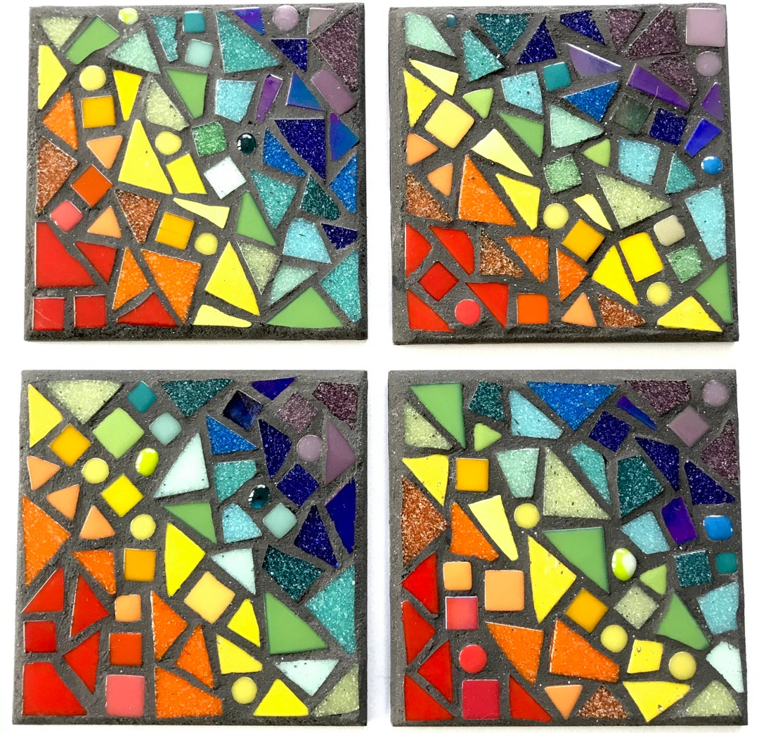 Mosaic Kit Coasters Craft Kit Rainbow Brights Etsy UK