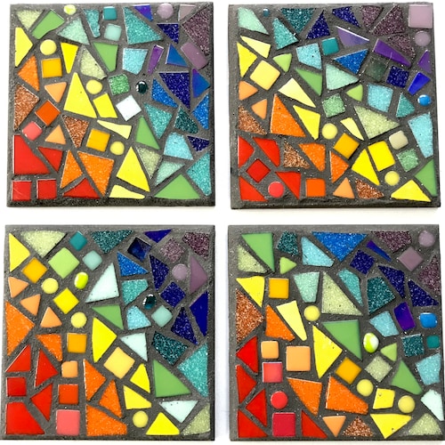 Mosaic Kit Coasters Craft Kit Rainbow Brights Etsy UK