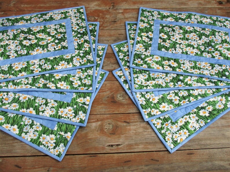 Reversible Fabric Placemats Rustic Placemats Daisy Kitchen Etsy