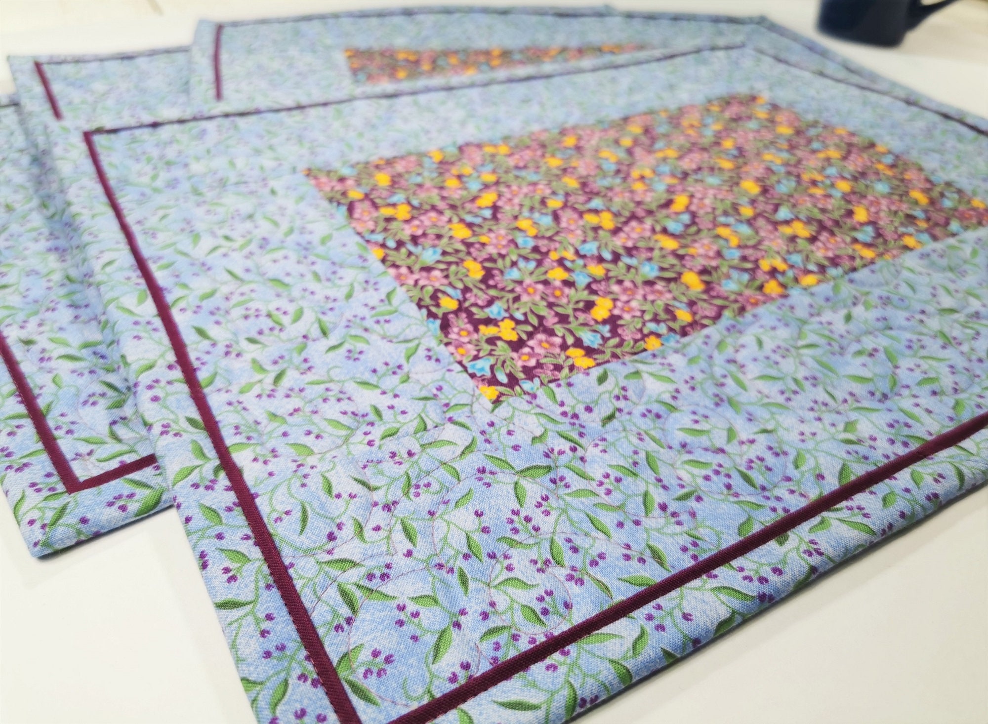 Four Quilted Placemats Spring Placemats Etsy