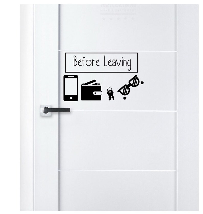 Before Leaving Reminder Items Vinyl Home Wall Decal Removable Etsy