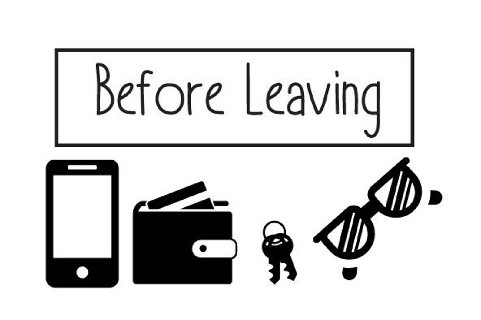 Before Leaving Reminder Items Vinyl Home Wall Decal Removable Etsy