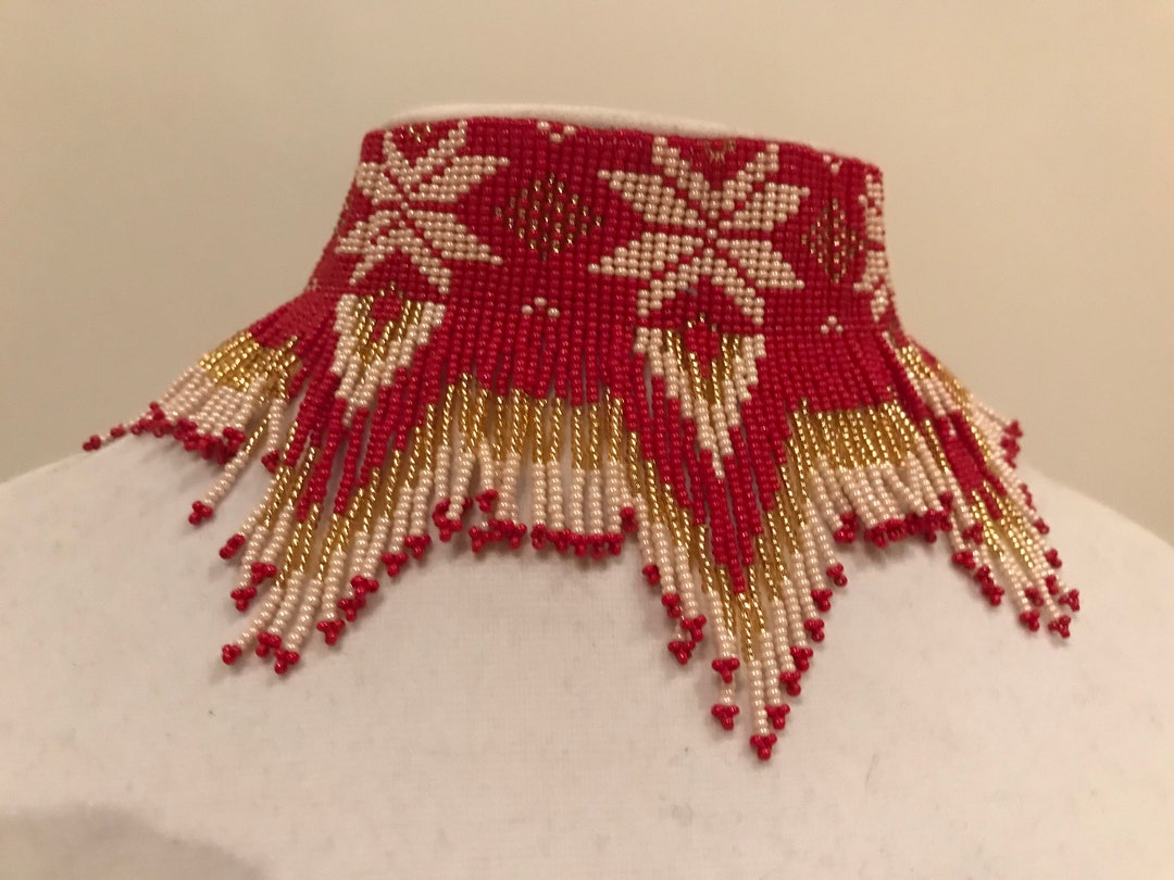 Native American Style Beaded Choker Necklace Indian Necklace - Etsy