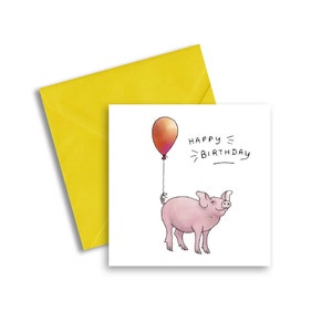 Cute Pig Birthday Card | Farm Animal Card