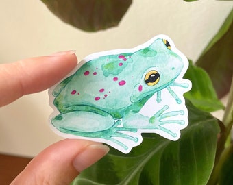 Green Frog Matte Sticker