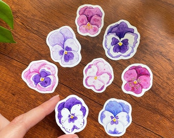 Pretty Pansy Glossy Sticker 8 Pack