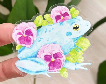 Pansy Frog Clear Sticker