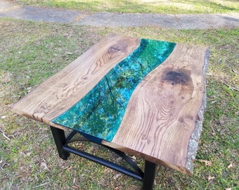 Double Live Edge River Coffee Table