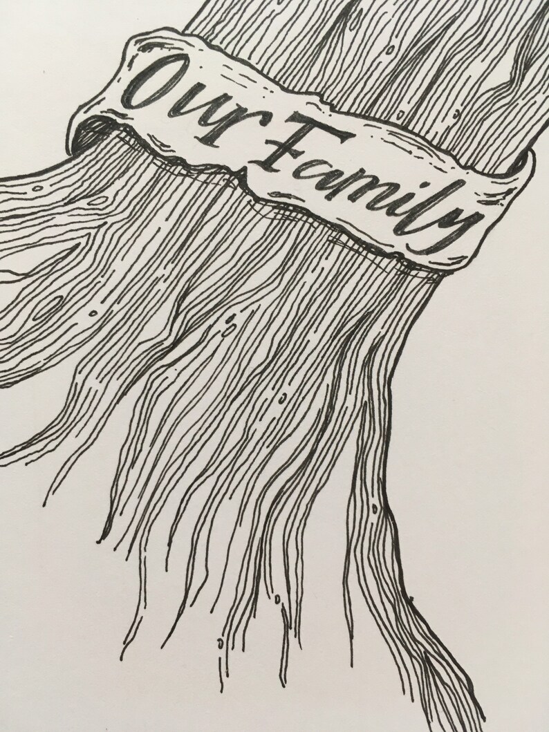 A4 Bespoke Hand Drawn Family Tree Made to order. Hand Lettered | Etsy