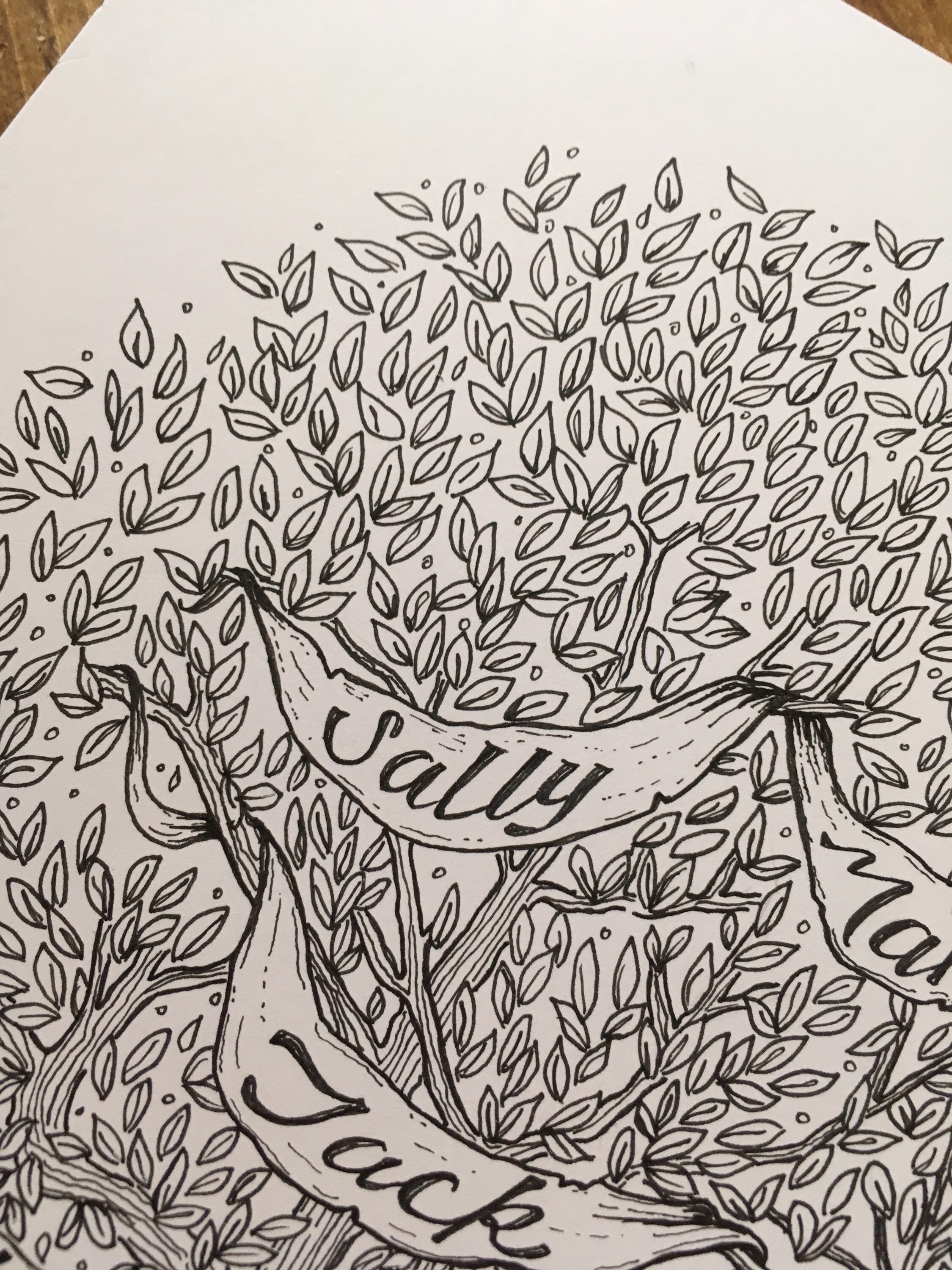 A4 Bespoke Hand Drawn Family Tree Made to order. Hand Lettered | Etsy