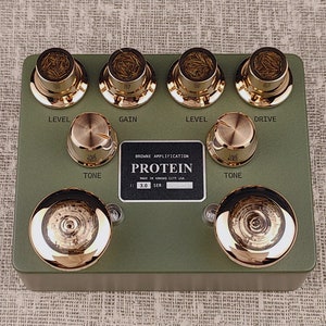 Custom Gitarren-Pedal-Knopf-Set, handgefertigt aus Bronze mit Harz-Inlay.