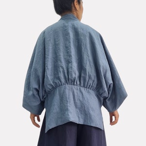 100% Linen kimono, linen jacket, linen coat, linen cardigan bathrobe, loose oversize free size linen with belt tie long sleeves linen blazer