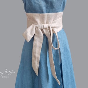 Obi belt pure linen, Wide Wrap Fabric Waist Belt for Dress, Kimono or Shirt, Multi-purpose waist belt, Corset belt, long wide belt accessory