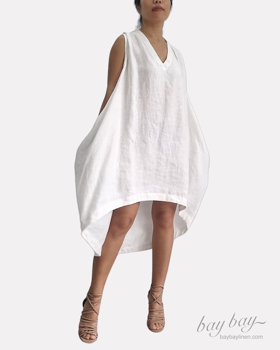 High-Low 100% Linen Dress - Loose Oversized Fit, Flowy Minimalist Summer Midi Baggy Dress with Pockets, Handmade Sustainable Flax Dress High-Low 100% Linen Dress - Loose Oversized Fit, Flowy Minimalist Summer Midi Baggy Dress with Pockets, Handmade Sustainable Flax Dress