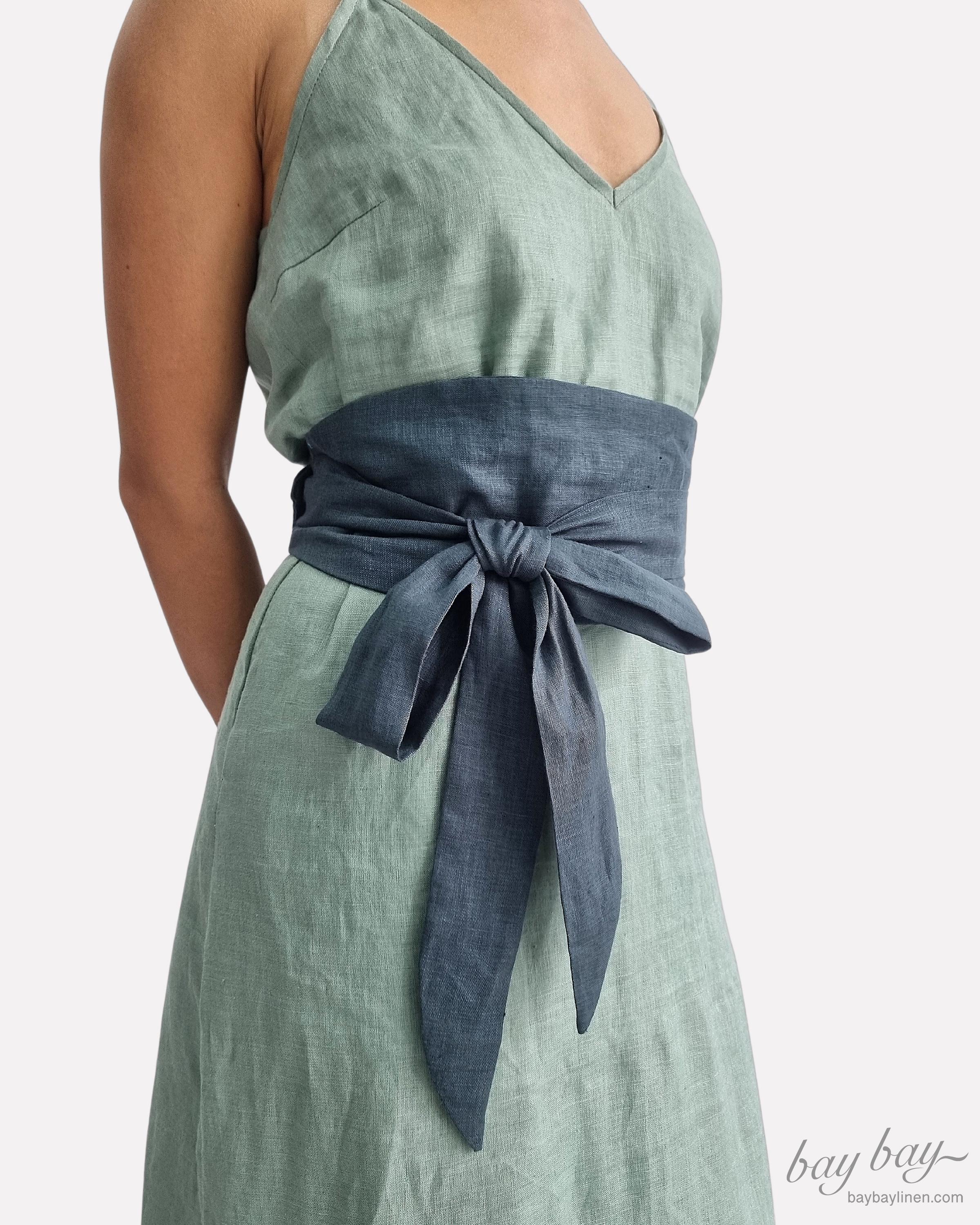 8842 Cotton Linen Obi Belt For Women Lengthened Lace-up Wrap Waist Wide 48_30914465-e387-4c5c-9369-  main image 4