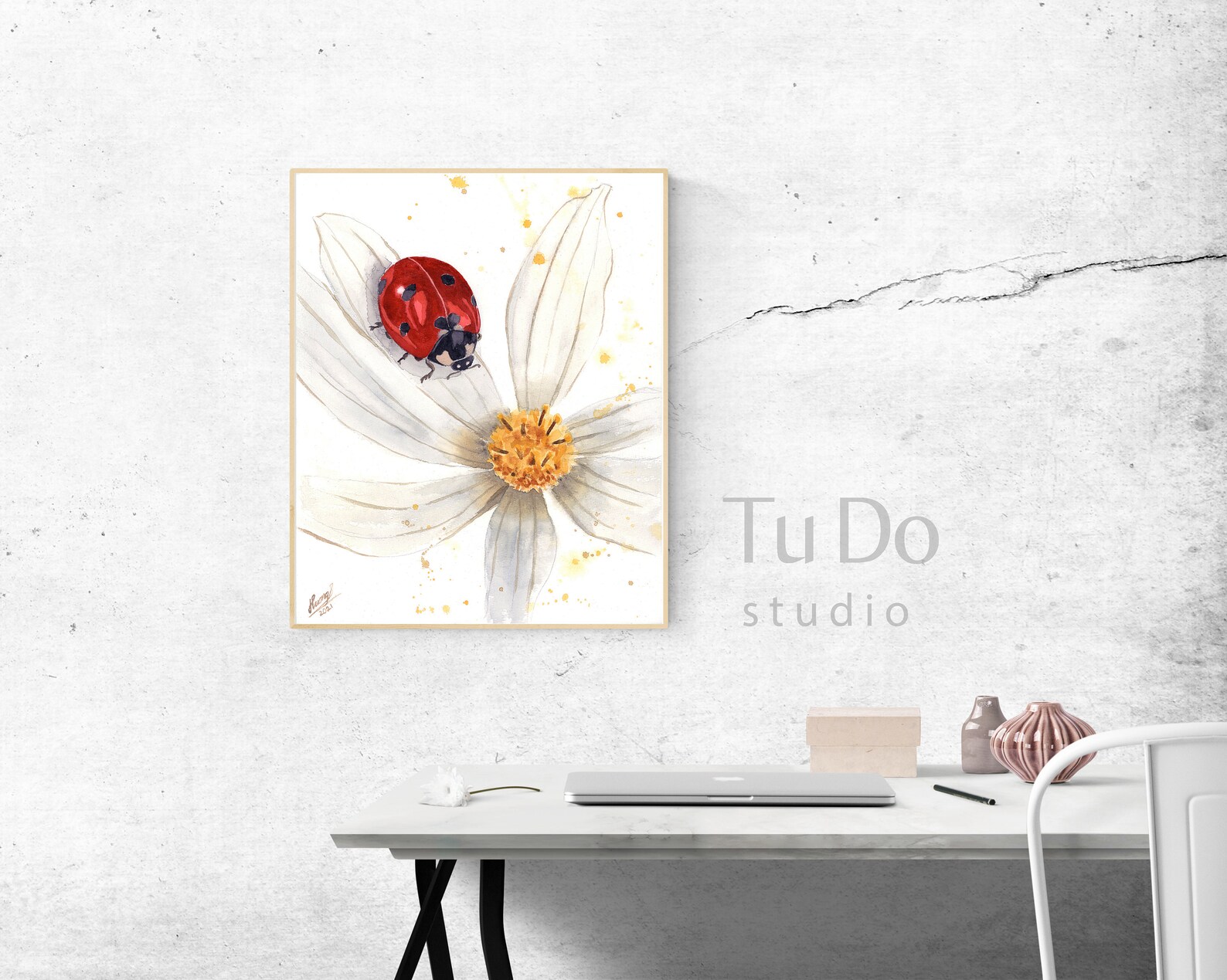 Ladybug Watercolor Art Digital File ONLY Wall Hanging - Etsy