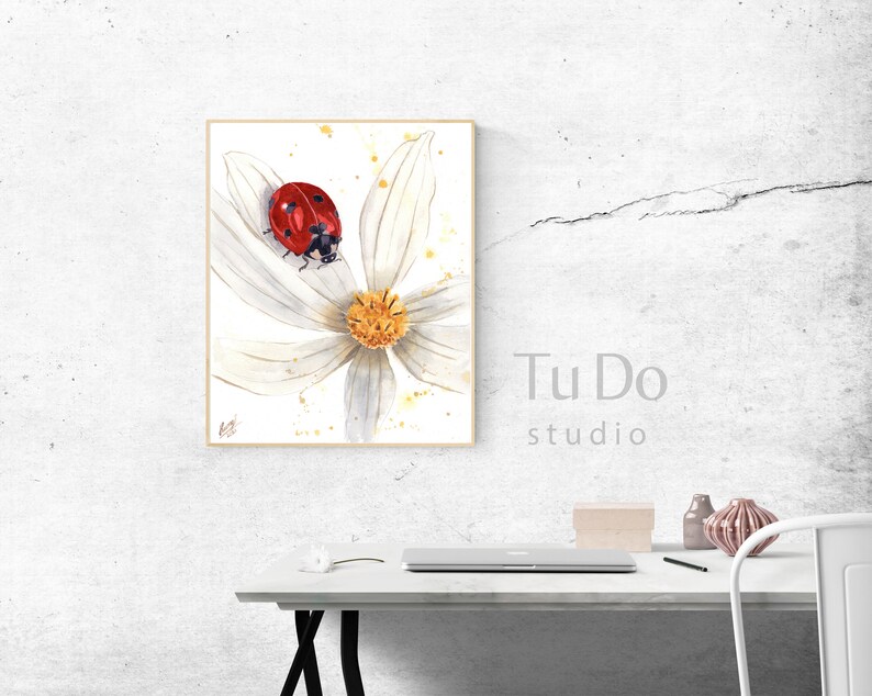 Ladybug Watercolor Art Digital File ONLY Wall Hanging - Etsy