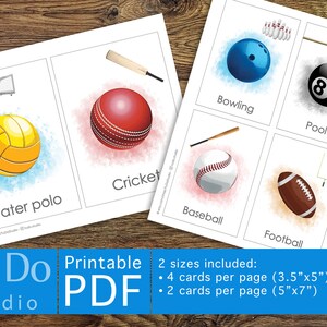 16 SPORT BALLS Flashcards Digital Files ONLY Montessori - Etsy
