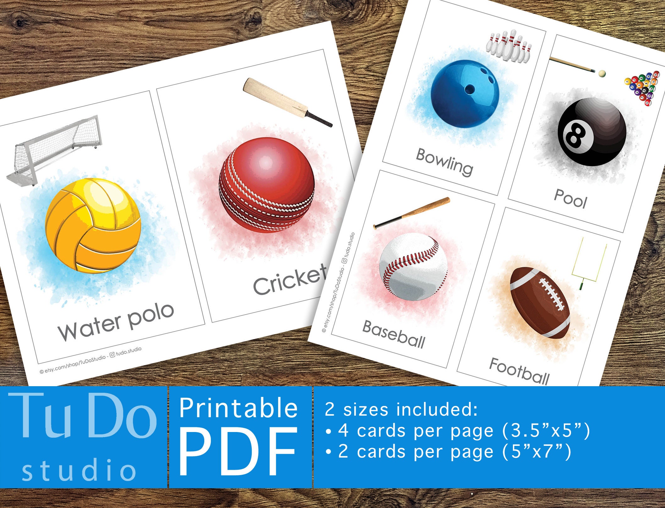 16 SPORT BALLS Flashcards Digital Files ONLY Montessori - Etsy