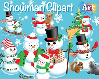 Snowman Clip Art - Commercial or Personal Use