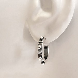 Vintage Sterling Silver Hoop Earrings with Beads - Mary B Hetz Design