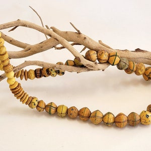 Antique Venetian Trade Bead Necklace: 28&quot; Graduated African King Beads