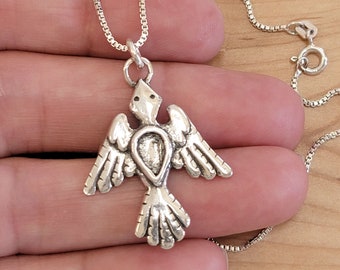 Vintage Sterling Silver Rustic Holy Spirit Charm/Pendant Necklace - Chain Optional - By Designer Mary B Hetz