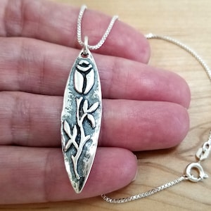 Unique Sterling Silver Long Rosebud Pendant, Charm, Necklace or Earrings - Chain Optional - Gift For Her - By Designer Mary B Hetz