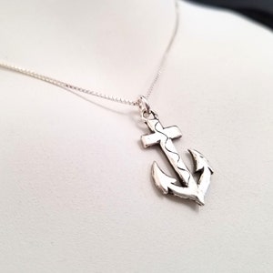 Unique Sterling Silver Nautical Anchor Charm Pendant Necklace (Chain Optional) by Designer Mary B Hetz, Made in USA