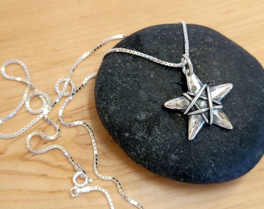 アクセサリー 203jewery  Star necklace Starfish Necklace for Women Teen Girls, Y2k Silver Big Star