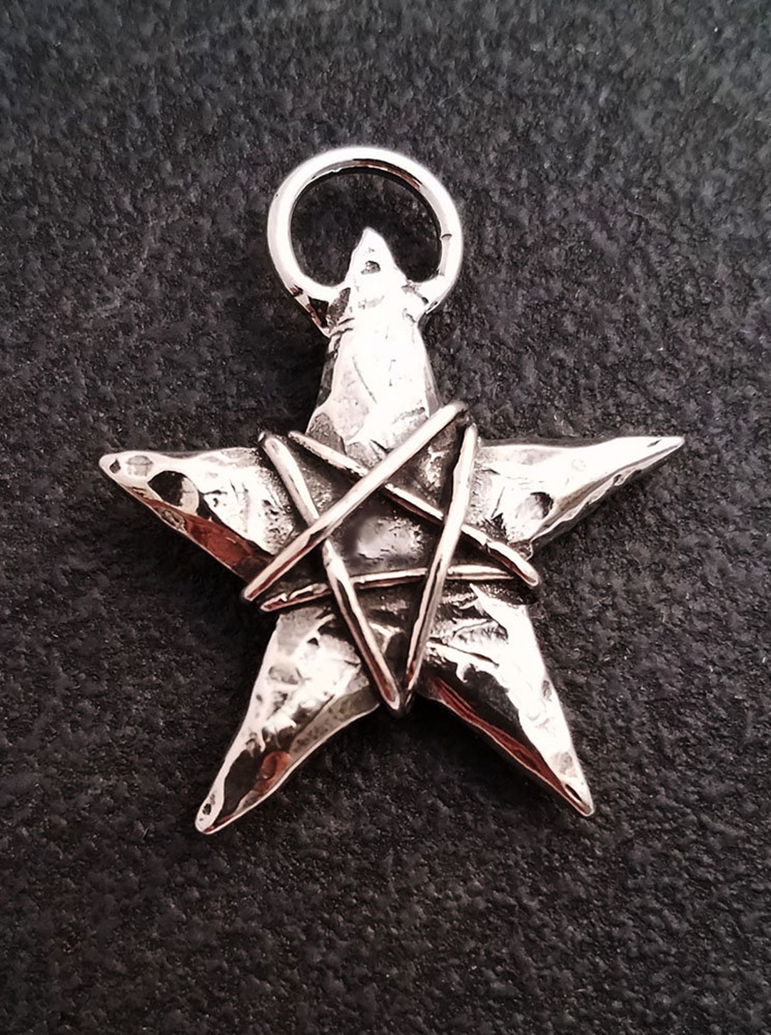 ETRE✖️marihoja Vintage HEAVY Chunky Sterling Silver Rustic Star With Wire
