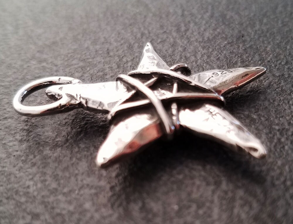 Vintage HEAVY Chunky Sterling Silver Rustic Star With Wire - Etsy