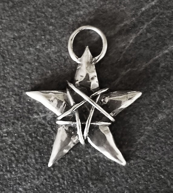 ETRE✖️marihoja Vintage HEAVY Chunky Sterling Silver Rustic Star With Wire