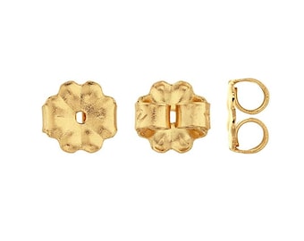 Dos de boucles d'oreilles en or jaune 14 carats : remplacements de papillons (couronne 0,030)