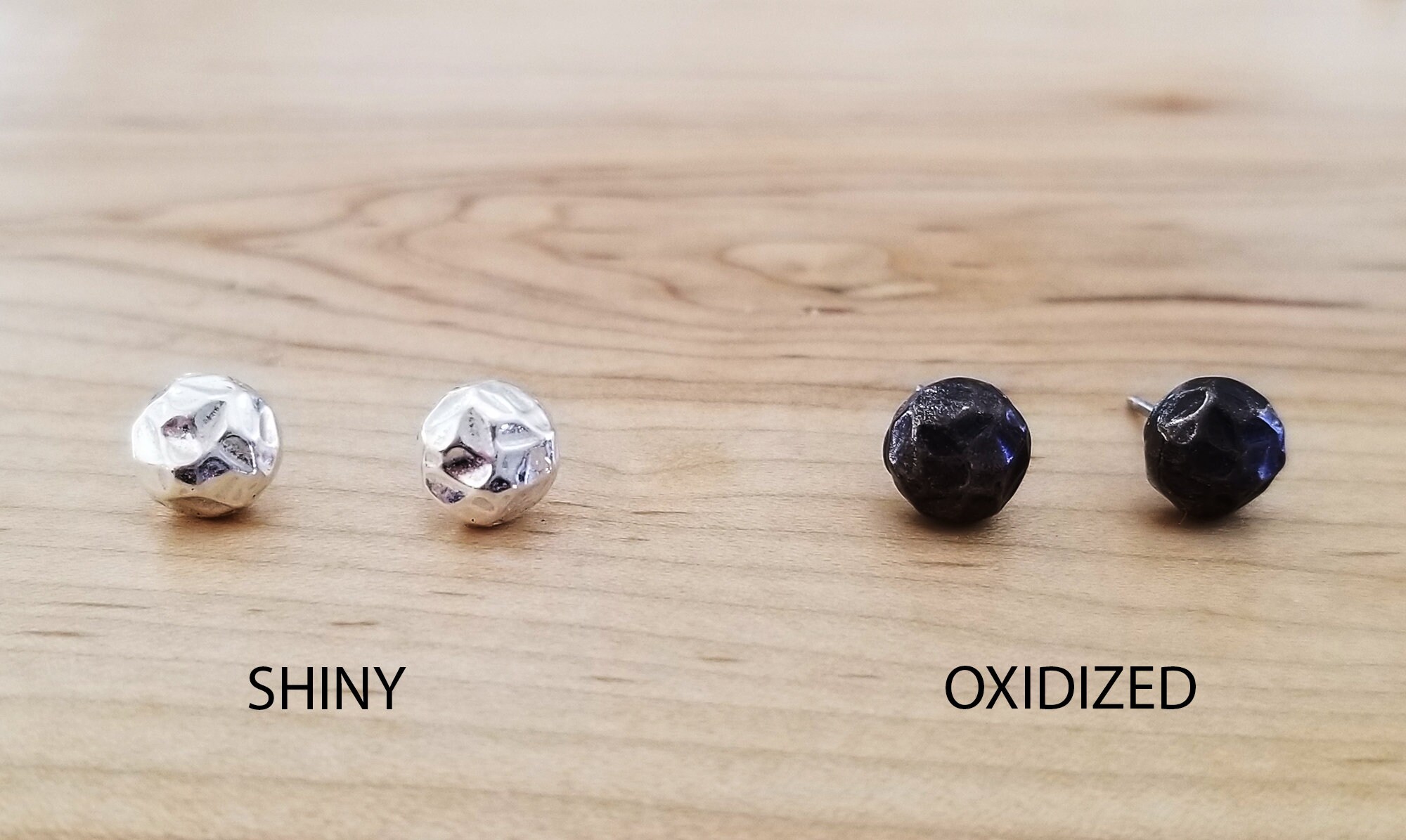 Tiny Chunky Studs Sterling Silver Stud Earrings 7 mm Etsy