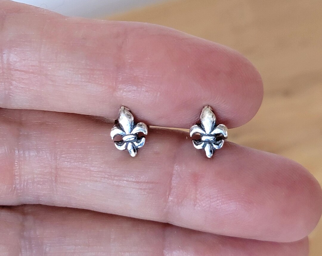 Vintage Sterling Silver Fleur-de-lis Stud Earrings by Mary B Hetz Vintage Sterling Silver Fleur-de-lis Stud Earrings by Mary B Hetz