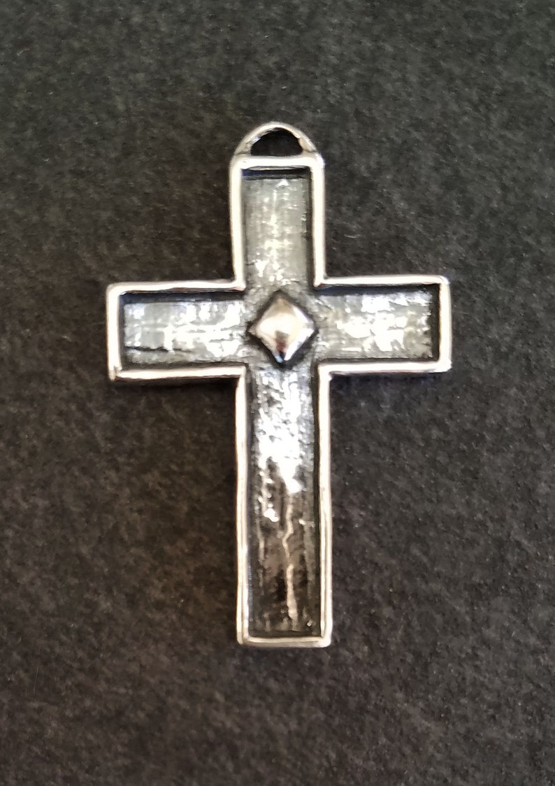Unique Vintage Sterling Silver LARGE Cross Pendant Necklace - Etsy
