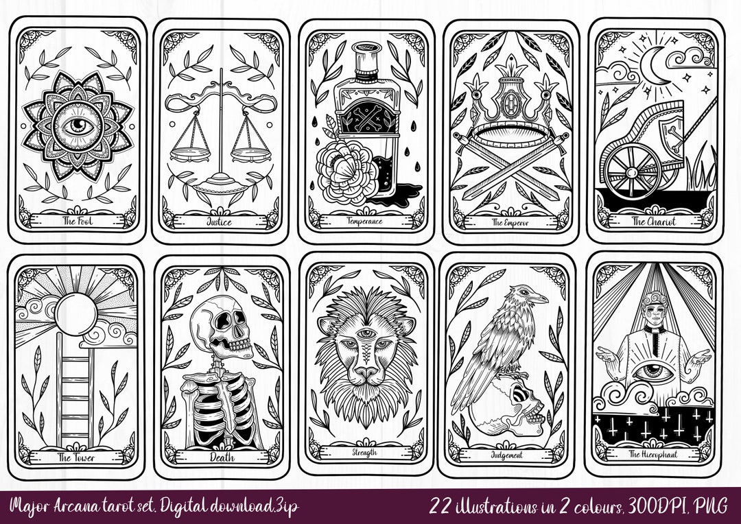 Major Arcana Tarot, Tarot Deck 22 Illustrations, Png Transparent ...