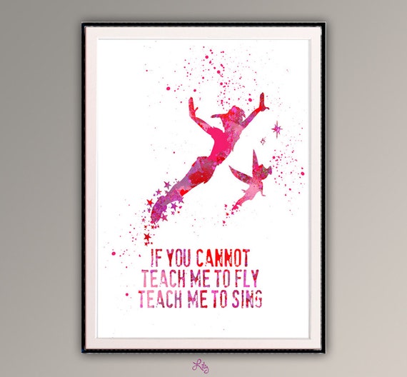 Peter Pan Tinker Bell Teach Me To Fly Quote Etsy