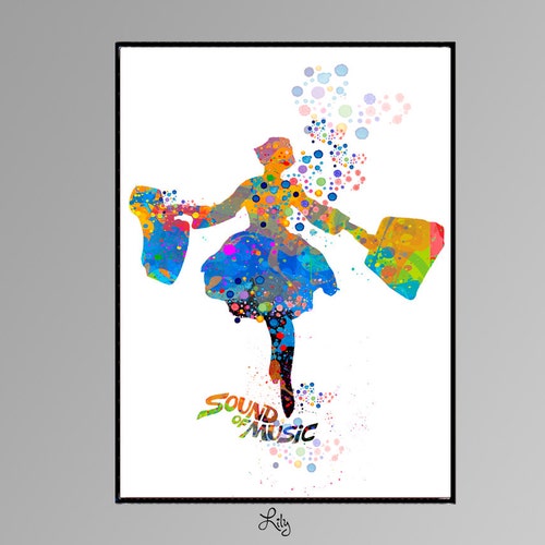 Maria from The Sound of Music Movie Musical Movie Watercolor Printing for. Girls Boys Room  Wall Decor All Hanging.Wall hanging A718