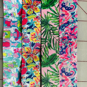 Pink and warm summer Tropical Prints non slip headbands, Non slip headbands, no slip headbands, summer headbands, colorful headbands image 1