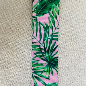 Pink and warm summer Tropical Prints non slip headbands, Non slip headbands, no slip headbands, summer headbands, colorful headbands Green Leave