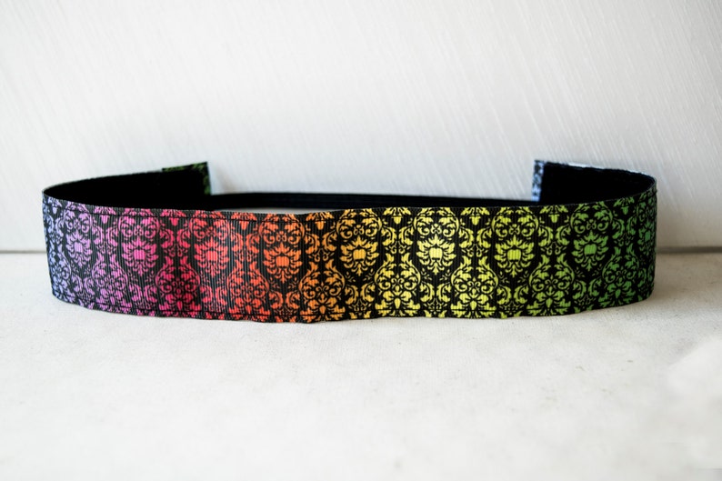 Damask RainbowRainbow Gradient Damask Print NonSlip Headband Etsy